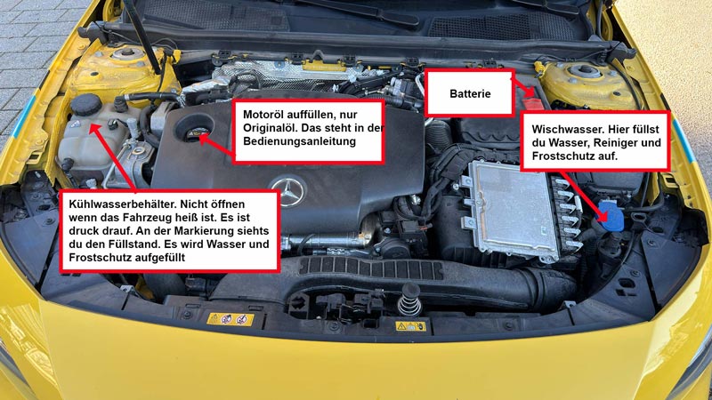 Alles was unter der Motorhaube ist A-Klasse