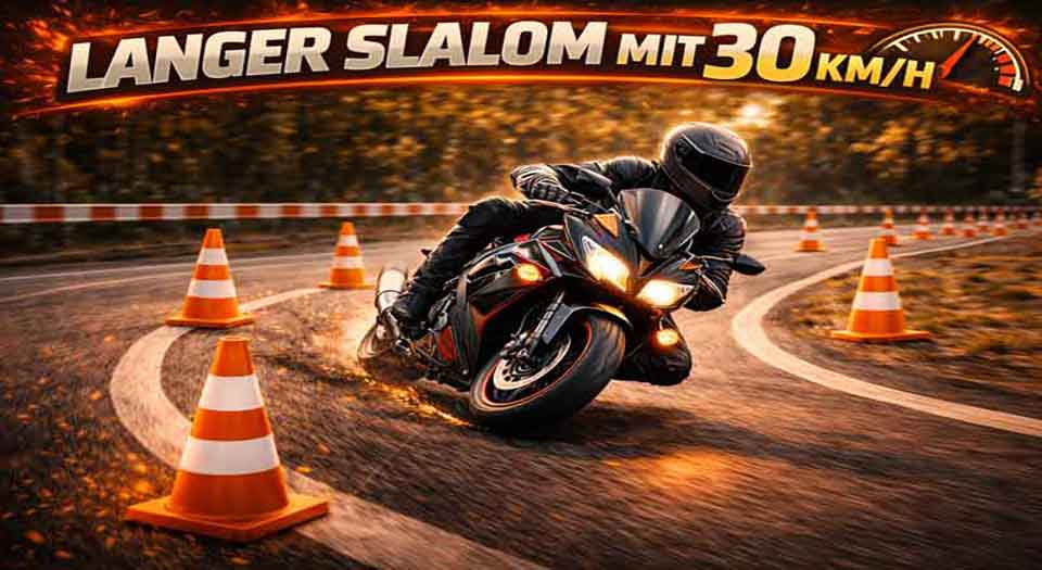 Langer Slalom mit 30km/h
